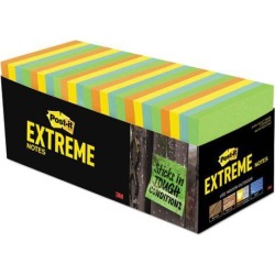 Post-it XTRM3332CBNT Extreme Notes, 3 in. x 3 in, Orange, Green, Yellow, Mint, 32 Pads/Pack, 45 Sheets/Pad