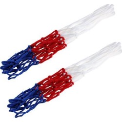 Unique Bargains 2 Pcs 19.3' Long Indoor Outdoor Classic Nylon Basketball Nets Tricolor