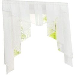 Stitching Pleated Roman Curtain Tulle for Balcony Window White 120Wx125H