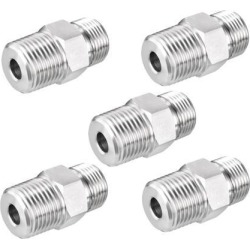 Pipe to Fitting Adapter, Pressure Gauge Adapter, M20*1.5 Male Pipe x G1/2 Male Pipe 5pcs