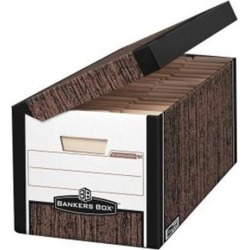 Bankers Box 00051, SYSTEMATIC Med-Duty Storage Boxes, Letter, 12-1/8 x 24 x 10, Woodgrain, 12/CT