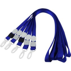 Unique Bargains Plastic Swivel Clip ID Pass Card Keys Badge Holder Lanyard Neck Strap Blue 5pcs