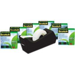 3M 812-6PC38 Magic Greener Tape, with C38 Dispenser, 3/4' x 900', 6 Rolls/Pack