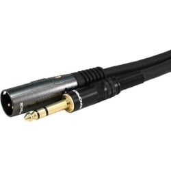 Monoprice 10ft Premier Series XLR Male to 1/4in TRS Male Cable, 16AWG (Gold Plated)