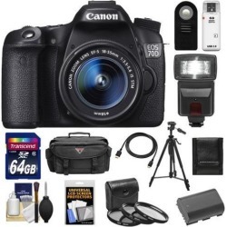 Canon EOS 70D Digital SLR Camera & EF-S 18-55mm IS STM Lens with 64GB Card + Battery + Case + 3 UV/CPL/ND8 Filters + Flash + Tripod + Accessory Kit