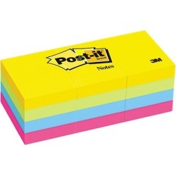 Post-it Notes 653-AU Ultra Color Self-Stick Notes, 1-1/2 x 2, Four Colors, 12 100-Sheet Pads/Pack