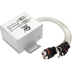 Car Silver Tone 2 Input to Output Male/Female RCA Noise Filter