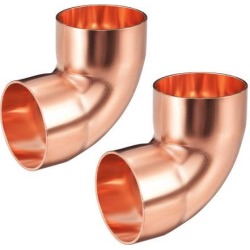 1.5-inch ID 90 Degree Copper Elbow Short-Turn Copper Pipe Fitting Conector for Plumbing 2pcs