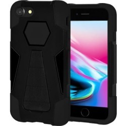 Amzer Dual Layer Hybrid KickStand Case - Black/ Black for iPhone 8