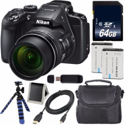 Nikon COOLPIX B700 Digital Camera (Red) International Model + EN-EL23 Replacement Li-on Battery + 64GB SDXC Class 10 Memory CardFlexible Tripod with