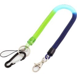 Carabiner Hook Spring Stretchy Coil Keyring Key Chain w Lobster Clasp