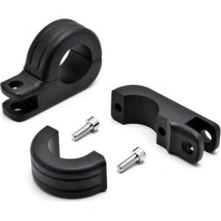 Black 1-1/4' Engine Guard Tube Bar Footpeg Clamps For Harley Davidson Switchback FLD 2012-2014