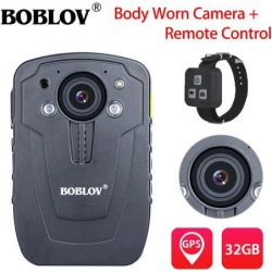 HD 1296P 32GB 2.0' Body Worn Camera GPS Recorder Night Vision Security Guard Camcorder + Remote Control