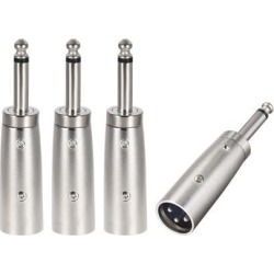 XLR Male to 1/4' Male TRS Adapter, Gender Changer - XLR-M to 6.35mm Coupler Adapters, Microphones Plug In Audio Connector, Mic Male Plug 4pcs