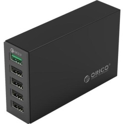 ORICO QC2.0 5 Port Desktop USB Charger for Smartphones and Tablets-Black (QSL-5U)