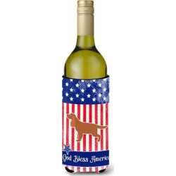 USA Patriotic English Cocker Spaniel Wine Bottle Beverge Insulator Hugger BB3312LITERK