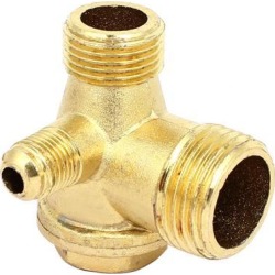 G1/2xG3/8xG1/8 Male Thread 3-Way Vertical Air Compressor Fittings Check Valve