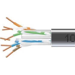 Black Box EYN881B-PB-1000 CAT6 550-MHz Solid Bulk Cable - Unshielded, Plenum, Black, 1000 ft. Pull Box
