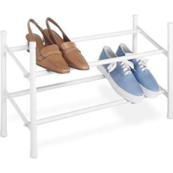 Whitmor Expandable and Stackable Shoe Rack, White
