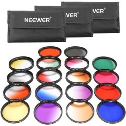 Neewer 58MM 18 Pieces Lens Filter Kit Includes: 9 Pieces Full Color Filter, 9 Pieces Graduated Filter, 3 Filter Pouch for Canon Rebel (T5i T4i T3i T3