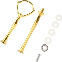 2 Tier Shield Top Cake Stand Holder Rack Handle Fitting Hardware Rod Gold