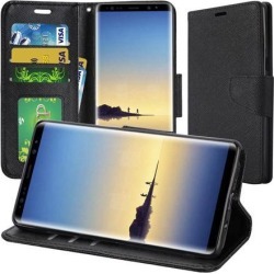 Trendy Wallet Flip Credit Card Case With Stand - Black
