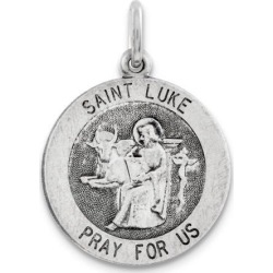 Sterling Silver Antiqued Saint Luke Medal