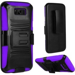 Galaxy S8 Plus Case, Heavy Duty Dual Layer Rugged Armor Holster Defender Full Body Protective Hybrid Case Cover w/ Side Kickstand & Belt Clip for