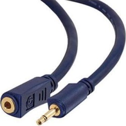 C2G 40626 Velocity 3.5mm M/F Mono Audio Extension Cable, Blue (6 Feet, 1.82 Meters)