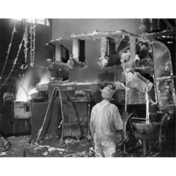 Posterazzi SAL25528950 Two Foundry Workers Working in a Steel Foundry Poster Print - 18 x 24 in.