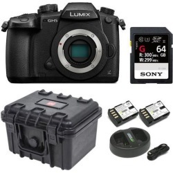 Panasonic GH5 Lumix 4K Mirrorless Camera w/ Hard Case & 64GB SD Card Bundle