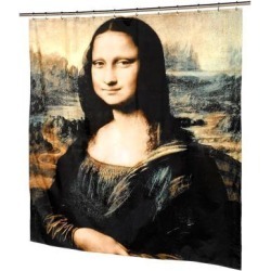 Carnation Home Fashions FSC13-ML 72 x 72 in. Mona Lisa Fabric Shower Curtain, Multi Color