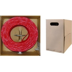 Offex Bulk Cat6 Ethernet Cable, Solid, UTP (Unshielded Twisted Pair), Pullbox, 1000 foot - Red