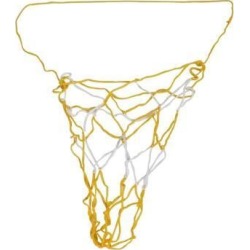 Unique Bargains 17.7' Long Meshy Nylon Carry Net Bag for Basketball Football Volleyball White Yellow