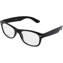 Black Plastic Unisex Full Rims Square Clear Lens Plain Glasses Spectacles