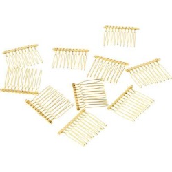 10Pcs Metal Hair Comb Slide Side Combs Hair Clip Hair Jewelry Decor Gold