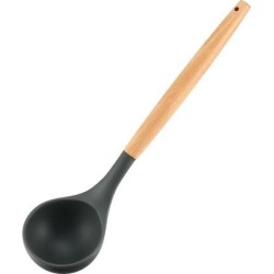 Deep Soup Ladle Kitchen Utensil Silicone Cooking Utensils Wood Handle Gadgets for Nonstick Cookware. Kitchen Accessories, Serving Utensils
