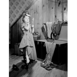 Posterazzi SAL255424886 Girl Trying on Mothers Clothes Poster Print - 18 x 24 in.