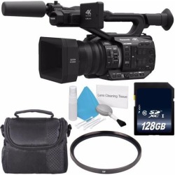 Panasonic AG-UX90 4K/HD Professional Camcorder + 128GB SDXC Class 10 Memory Card + 67mm UV Filter + Deluxe Cleaning Kit + Carrying Case Bundle (Intl