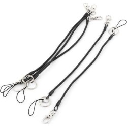 Carabiner Hook Spring Coil Lanyard Strap Flat Ring Chain Tether Holder 5 Pcs