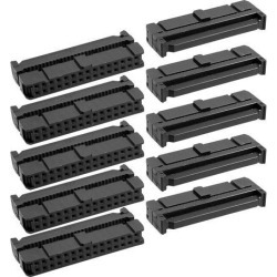 10 x 2.54mm Pitch Female 30 Pin Flat Cable IDC Socket Connector Black