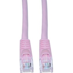 Offex Cat6 Ethernet Patch Cable, Snagless/Molded Boot, 10 foot - Pink