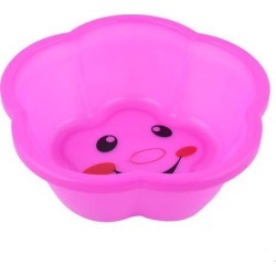 Home Plastic Flower Pattern Food Vegetable Fruit Holder Bowl Container Purple