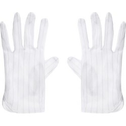 Anti Static Gloves Full Finger Labor Non-slip Glove for Electronics 210x90mm White 2 Pairs