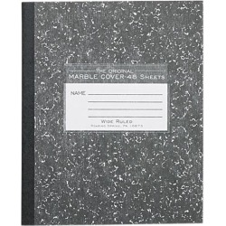 Roaring Spring 77333 Marble Cover Composition Book, Wide Rule, 8-1/2 x 7, 48 Pages
