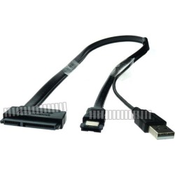 50cm 1.6Ft SATA eSATA Adapter Cable 22 Pin SATA Hard Drive to eSATA Port with Extra USB Power for 2.5" SATA HDD Y Cable