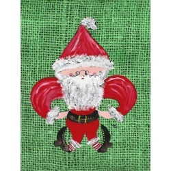 Carolines Treasures 8746GF Christmas Santa Fleur de lis Flag Garden Size