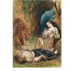 Posterazzi BALXIR189572LARGE Lelia in The Cave Poster Print by Eugene Delacroix - 24 x 36 in. - Large