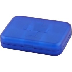 Travel Plastic Square Shaped 6 Compartments Medicinal Pills Box Case Holder Blue
