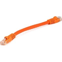 Monoprice Cat6 Ethernet Patch Cable - Network Internet Cord - RJ45, Stranded, 550Mhz, UTP, Pure Bare Copper Wire, 24AWG, 0.5ft, Orange